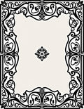 Ornate Black Scrollwork Decorative Cover Rug