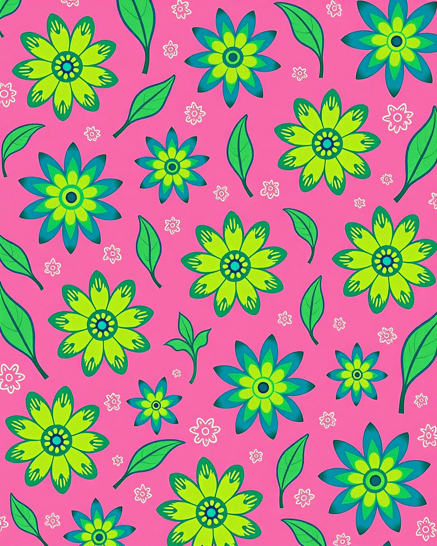 Retro Floral Pattern Rug