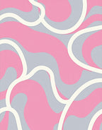 Pink And Grey Flowing Lines Design Rug