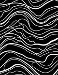 Abstract Black White Swirls Pattern Rug