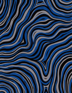 Abstract Blue Gray Swirl Pattern Rug