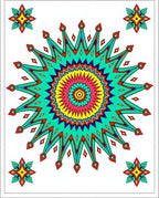 Radiant Sunburst Mandala Pattern Rug