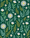 Whimsical Floral Pattern Rug