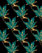 Emerald Green Foliage Abstract Pattern Rug