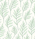 Minimalist Green Leaf Pattern Rug