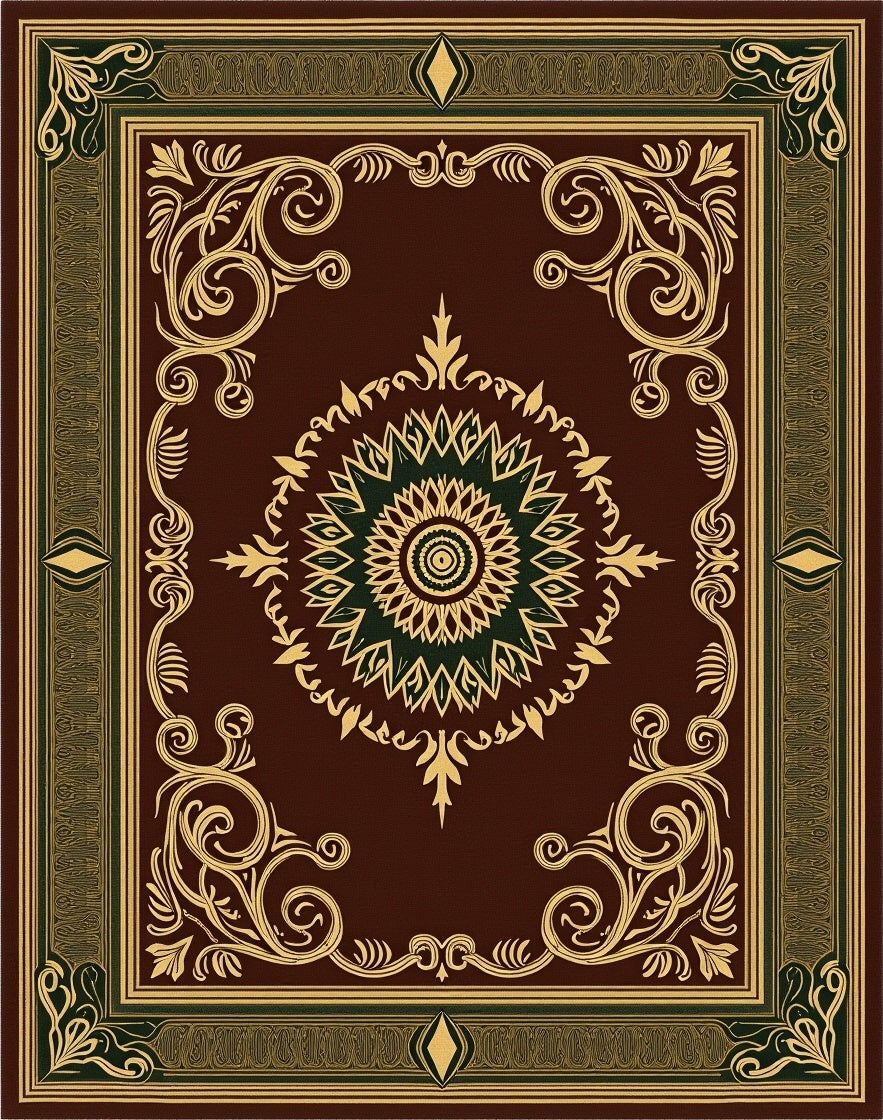Vintage Floral Mandala Inspired Design Rug