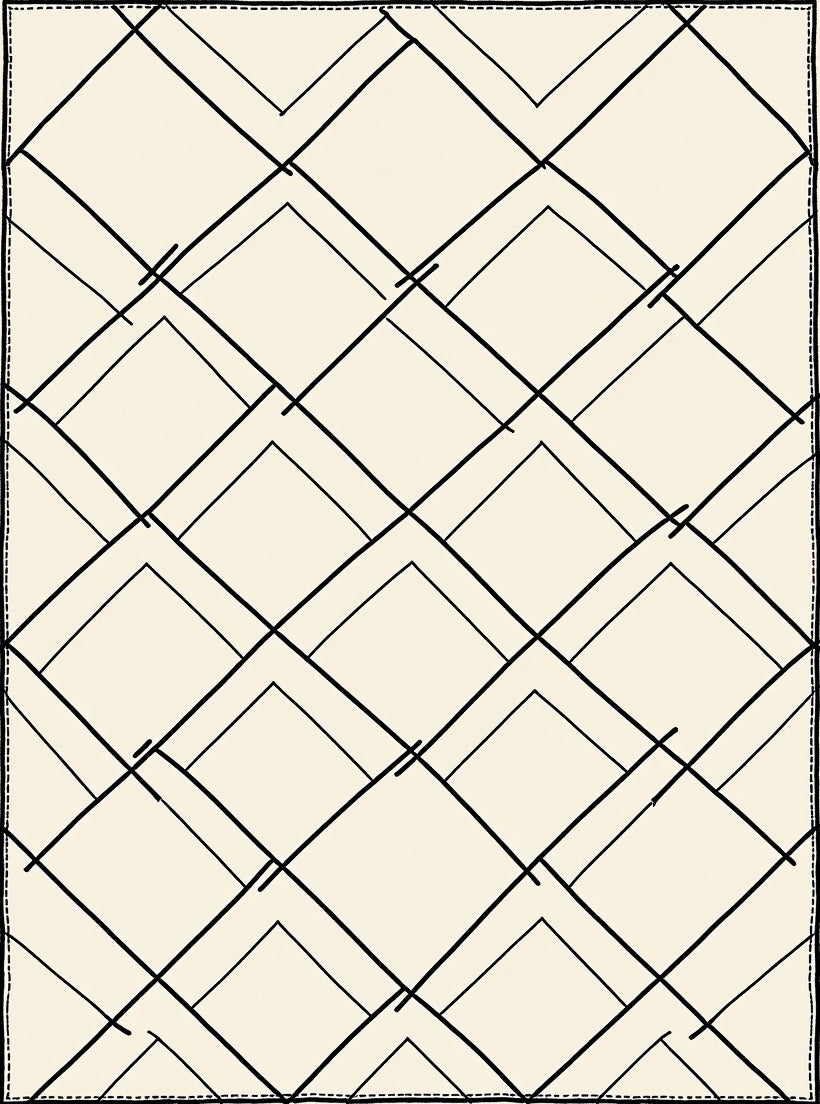 Overlapping Diamond Stripe Pattern Rug