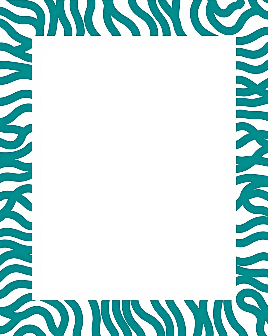 Teal Wave Modern Pattern Rug
