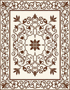 Ornate Floral Swirl Pattern Design Rug