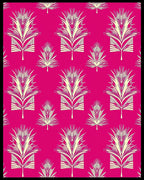 Art Deco Palm Frond Geometric Pattern Rug