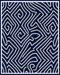 Stark White Chain Link Geometric Design Rug