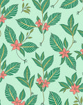 Tropical Floral Leaf Pattern Design Rug