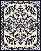 Classic Damask Floral Inlay Rug