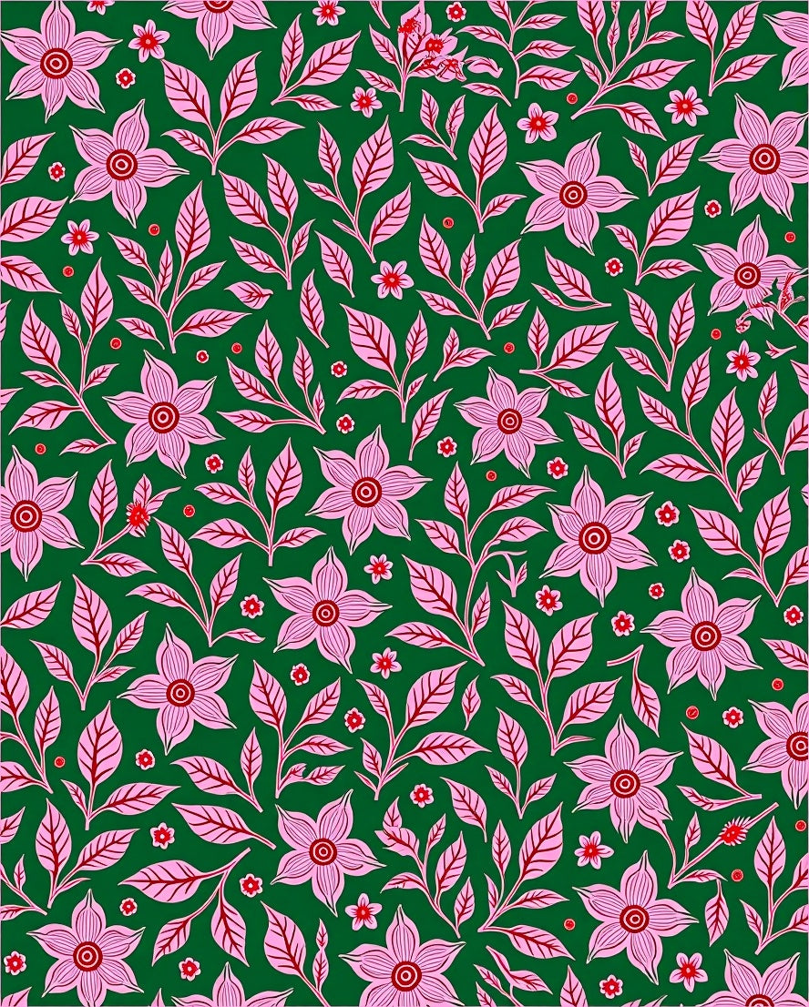 Pink Blossom With Green Foliage Rug