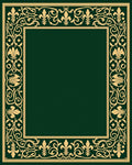 Gold Floral Flourish Border Rug