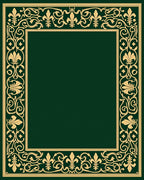 Gold Floral Flourish Border Rug