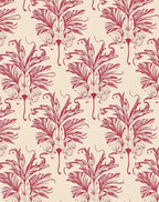 Art Nouveau Red Floral Design Rug