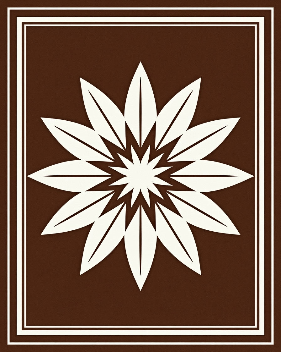 Geometric Floral Starburst Pattern Rug