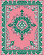 Ornate Blossom Frame Design Rug