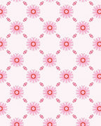 Pink Daisy Floral Pattern Rug