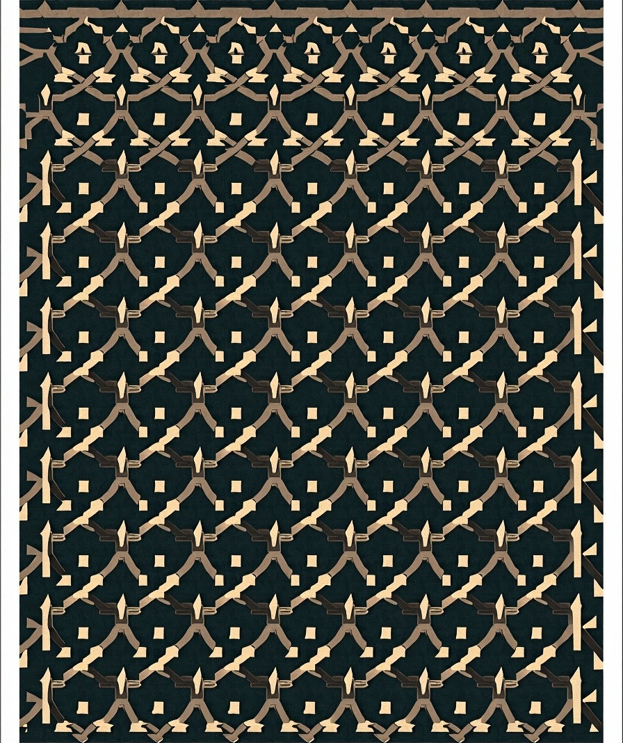 Classic Interlocking Diamond Geo Pattern Rug