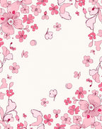 Pink Floral Botanical Pattern Rug