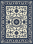 Ornate Floral Damask Pattern Rug