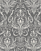 Elegant White Flourish Scroll Pattern Rug
