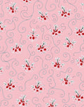 Pink Floral Swirl Line Art Rug