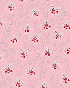 Pink Floral Swirl Line Art Rug