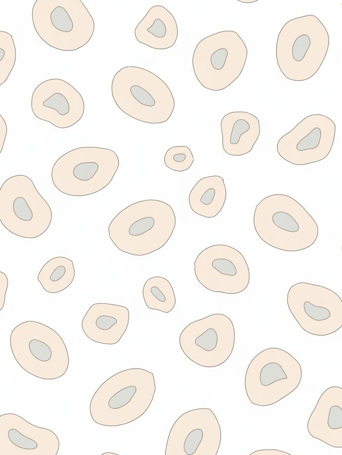 Pale Peach Abstract Ovals Scattered Rug