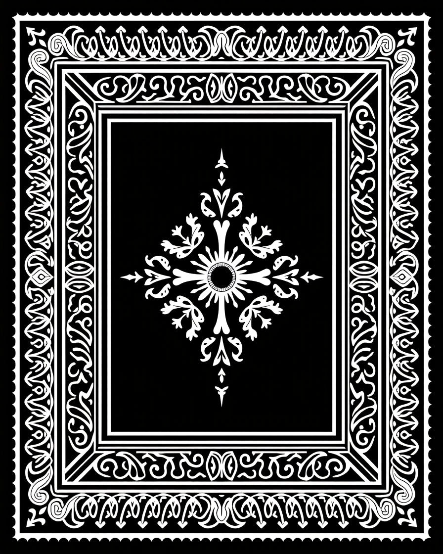 Ornate Mandala Floral Scroll Rug