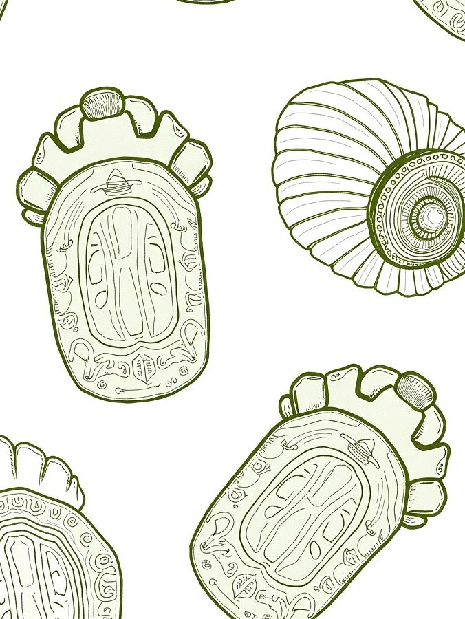 Archival Jade Shell Motif Rug