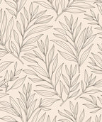 Outline Leaf Botanical Pattern Rug