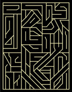 Abstract Geometric Maze Lines Rug