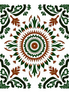 Radial Floral Pattern with Leaf Accents Rug