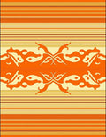 Warm Toned Abstract Stripe Pattern Rug