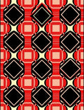 Bold Red Black Abstract Geometric Rug