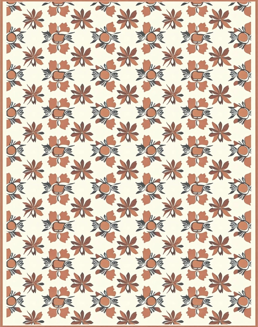 Rustic Floral Pattern Design Rug