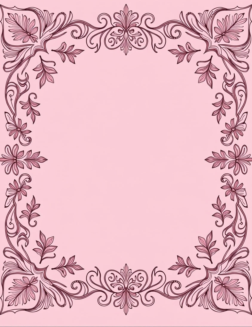 Intricate Floral Scrollwork Design Rug