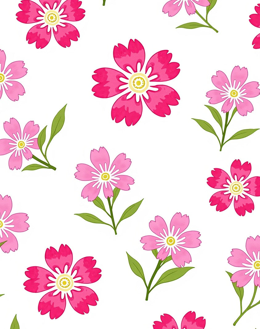 Pink Floral Pattern Print Rug