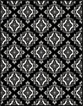 Monochromatic Ornate Tile Pattern Rug