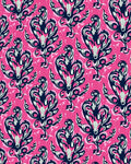 Ornate Pink Navy Floral Design Rug