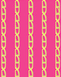 Bright Pink And Yellow Geometric Link Rug