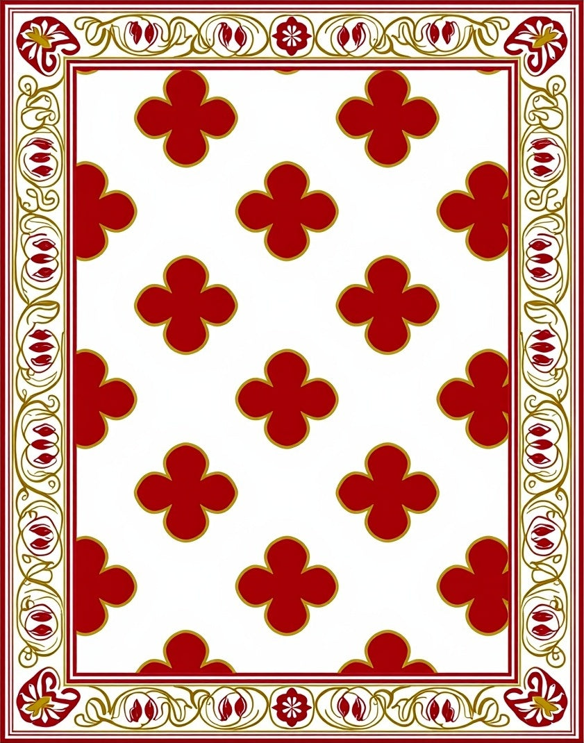 Elegant Crimson Clover Botanical Border Rug