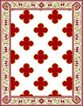 Elegant Crimson Clover Botanical Border Rug