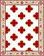 Elegant Crimson Clover Botanical Border Rug