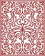 Classic Red Floral Scrollwork Design Rug