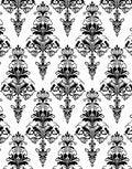 Classic Black Floral Damask Pattern Rug