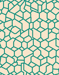 Teal Geometric Mosaic Pattern Rug